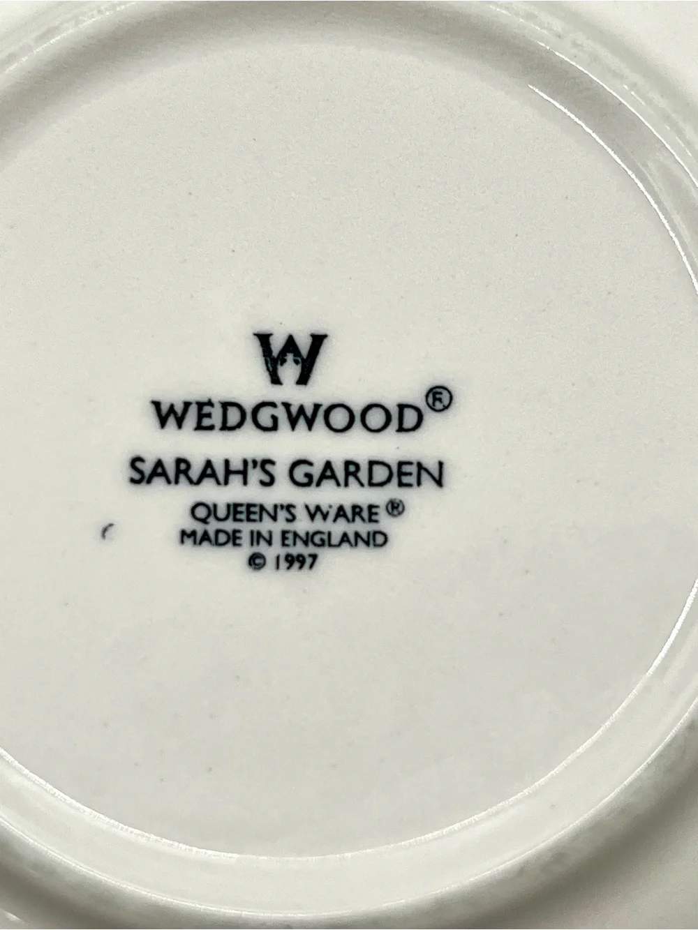 WEDGEWOOD Sarah's Garden Queensware Blue-rimmed Cereal/Soup Bowl 6.75 in. (D)